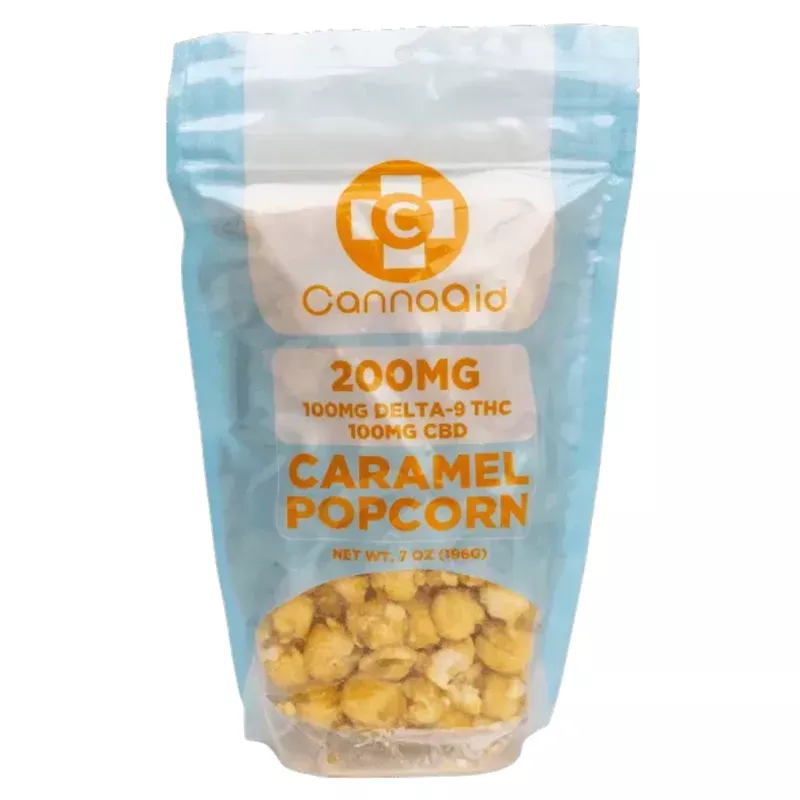 CannaAid Delta 9 + CBD Caramel Popcorn – 200mg