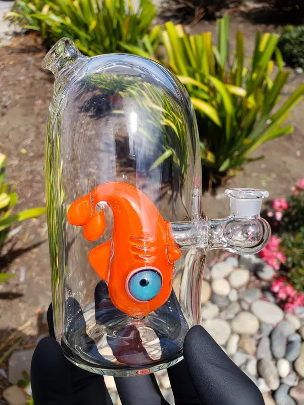 CAT JIVE – Gold Fish Capsule Dab Rig w/ 10mm Female Joint – OJ