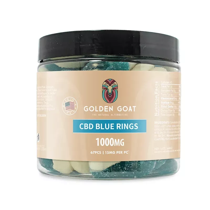 CBD Gummies 1000MG – Blue Raspberry Rings