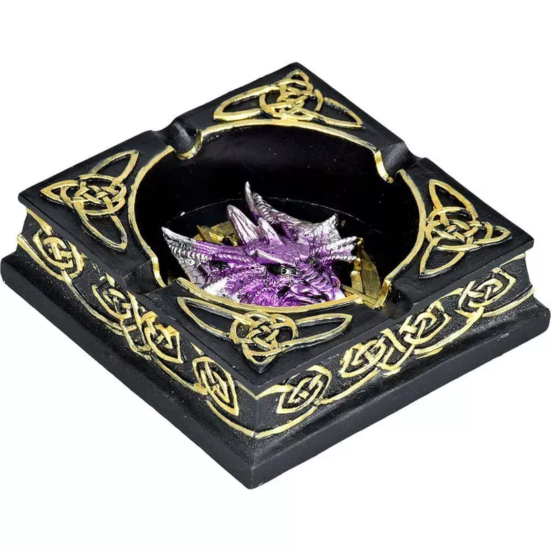 Celtic Dragon Polyresin Ashtray – 4.5 “