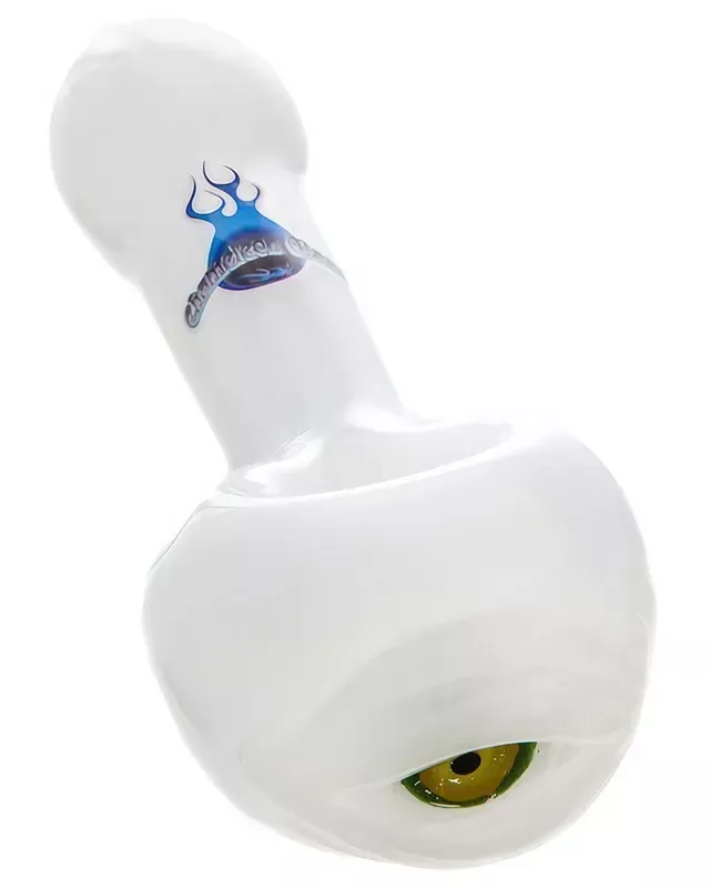 Chameleon Glass White Cyclops Pipe