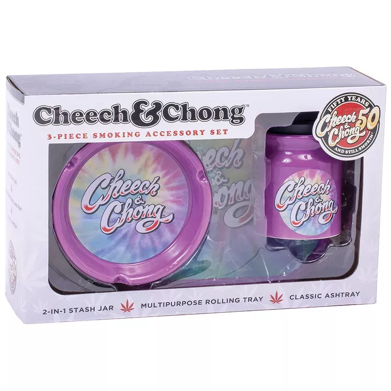 Cheech & Chong Smoke Lover’s Gift Set – 3pc / Purple Tie-Dye