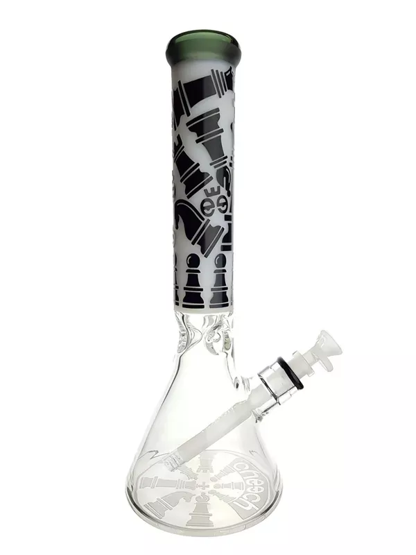 CHEECH – Deep Carve Chess Beaker Bong w/ Removable Downstem & 14mm Slide