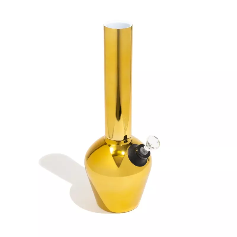 Chill Steel Pipes Gold Mirror 13 ” Aluminum Bong with Easy Clean Ceramic