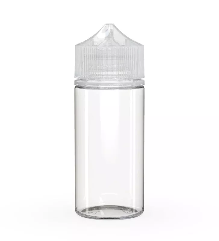 CHUBBY GORILLA | Child Resistant Unicorn V3 PET Dropper Bottles Clear | 100mL – w/ Clear Lid – 400 Count