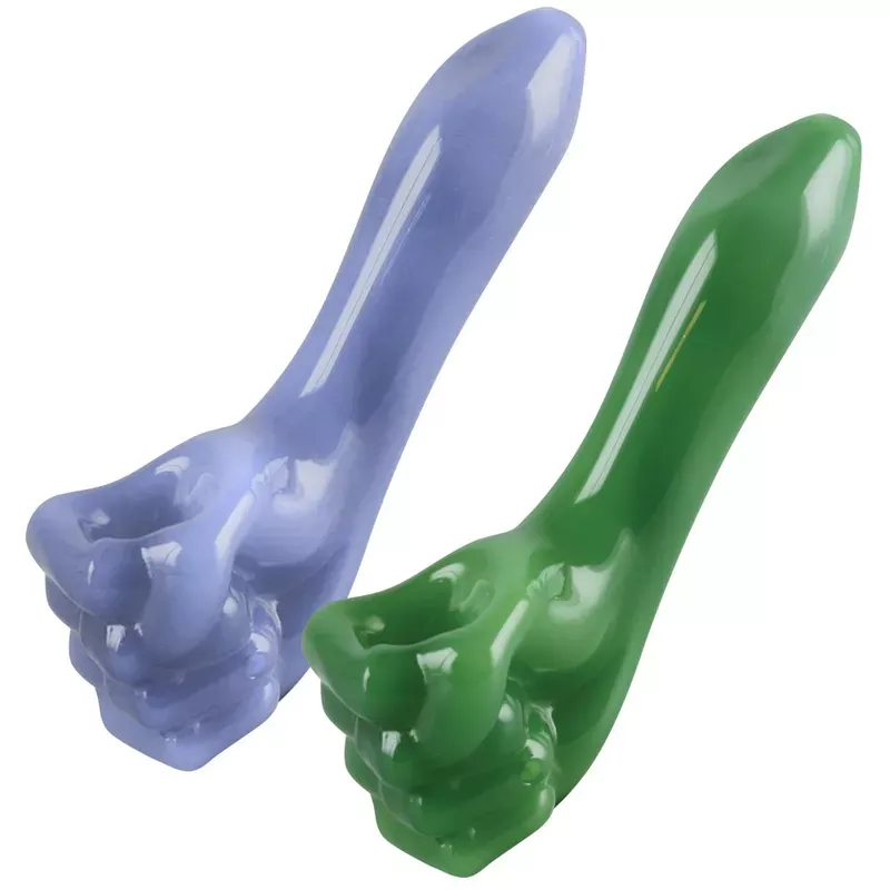 Clenched Fist Glass Hand Pipe | 4.8 ” – Unique Comic Book Design