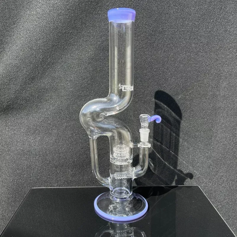 Cloudburst 14″ Double Perc Color Kink Recycler Bong