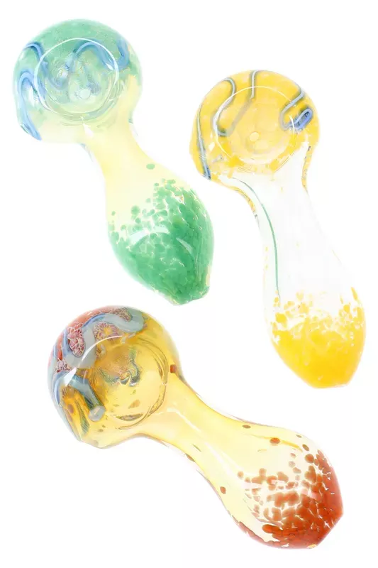 Color-Change Frit Spoon Pipe – 3.5 ” – Assorted Colors