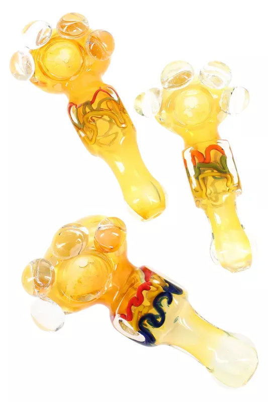 Color Changing Squiggle-Striped Cube Spoon “Marble Paw” – 5″ – Assorted Colors