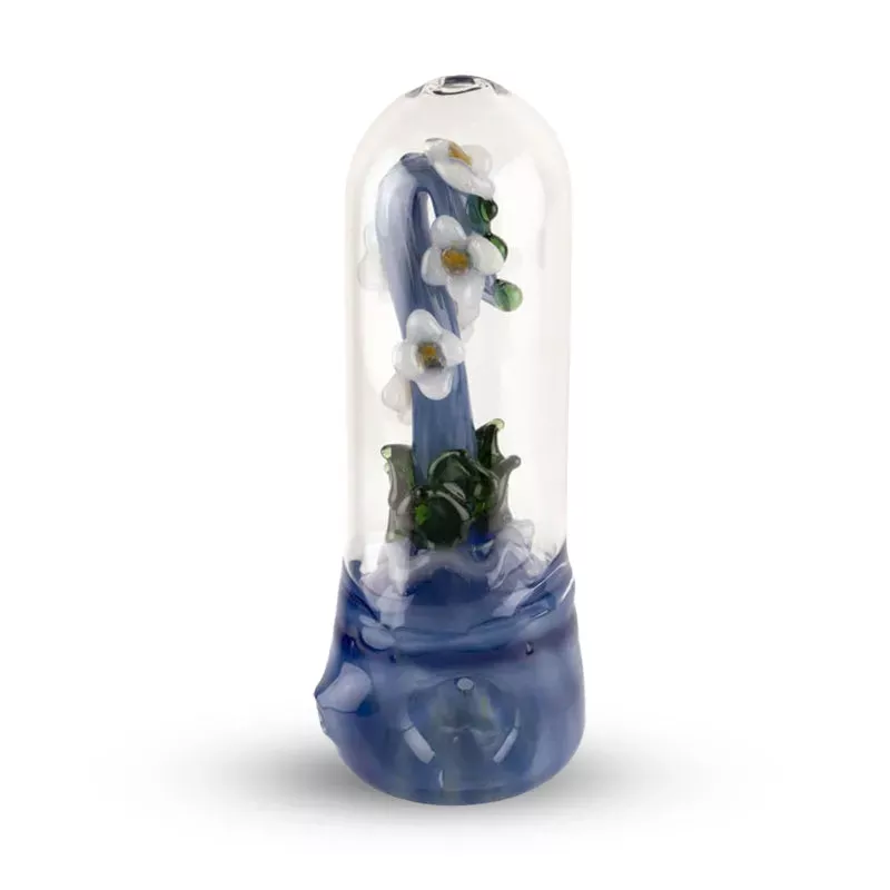 Custom Glass 5 ” Flower Implosion Steamroller Hand Pipe