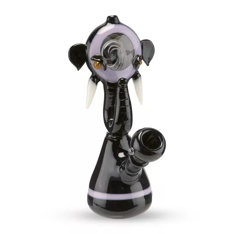Custom Glass 6″ Black and Pink Elephant Rig Water Pipe