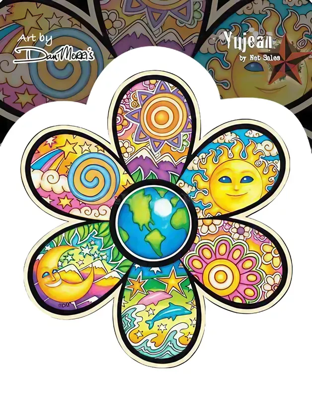 Dan Morris “Earth Flower ” Indoor and Outdoor Sticker