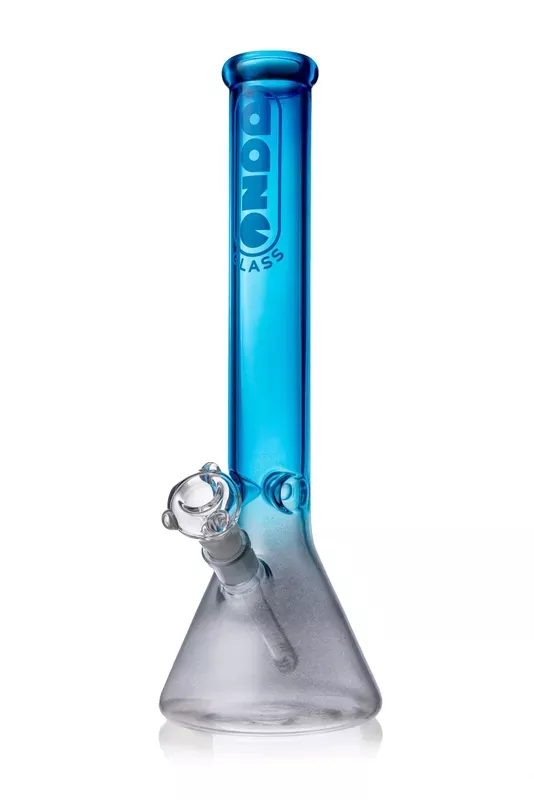 Daze Glass – 16 ” Metallic Silver & Blue Glass Water Pipe