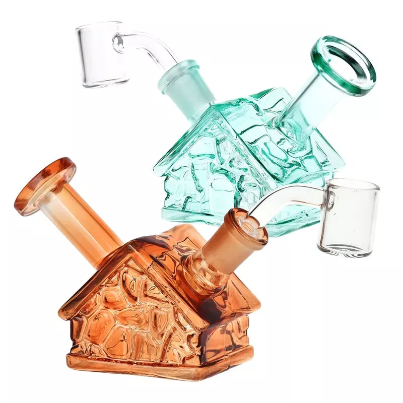 Delightful Dwelling Glass Dab Rig – 3.75 ” / 14mm F / Colors Vary