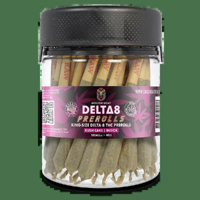 Delta 8 Doobies, King Size Jar, 50ct 100MG – Kush Cake