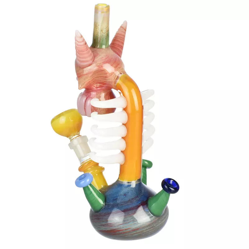 Demonic Skull & Shrooms Water Pipe | 9.5 ” | 14mm F