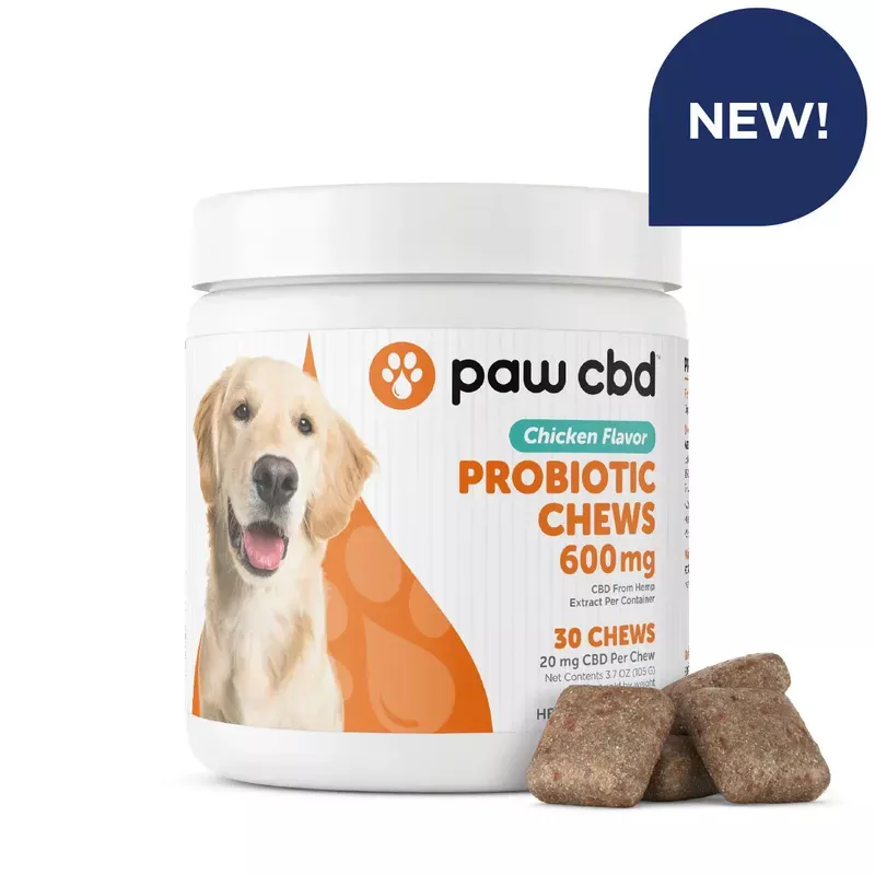 Digestive Probiotic CBD Dog Soft Chews – Chicken 600MG, 30ct