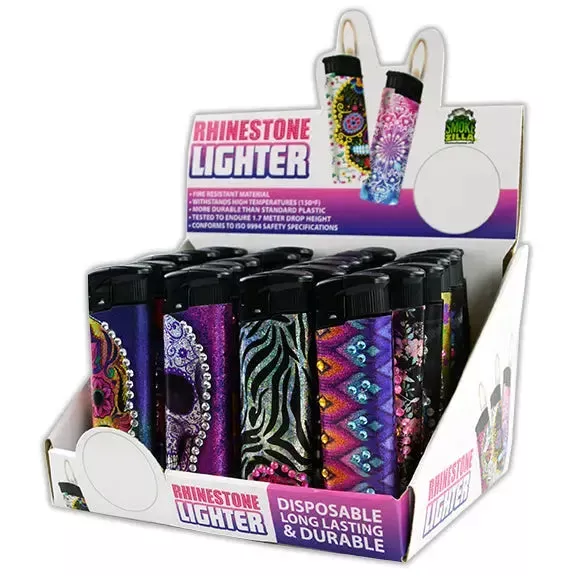 Disposable Rhinestone Lighter – 24 Pieces Per Retail Ready Display 24909