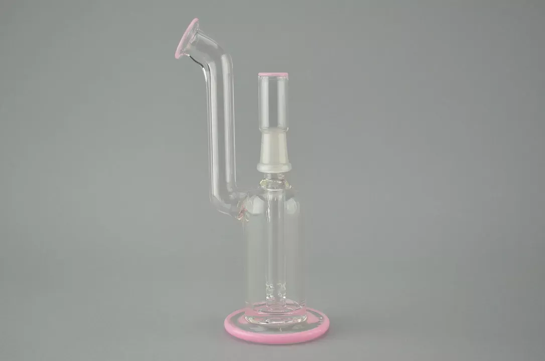 DOMER – 4-Slit 14mm Macro Bubbler w/ Flared Stand & Cylinder Dome – PINK