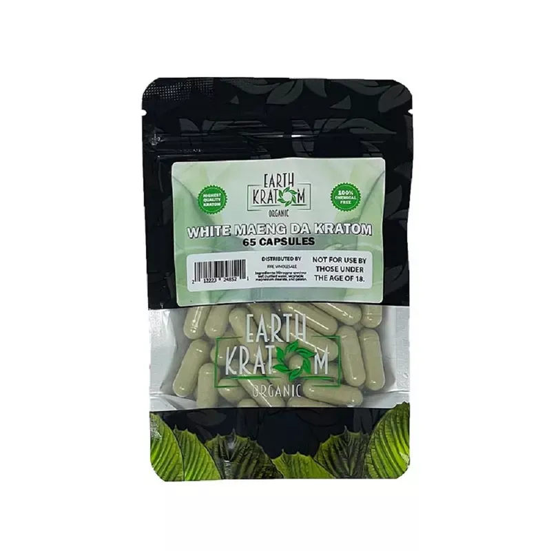 Earth Kratom White Maeng Da – 65 Capsules