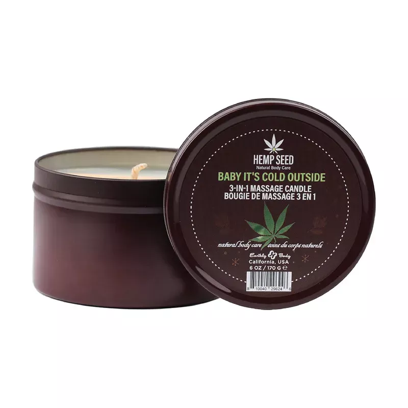 Earthly Body Hemp Seed 3-in-1 Holiday Candle Baby It’s Cold Outside