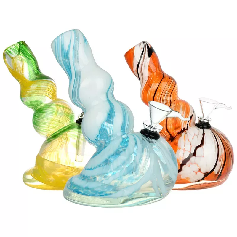 Easygoing Glass 6.75 ” Spiral Frit Soft Glass Water Pipe