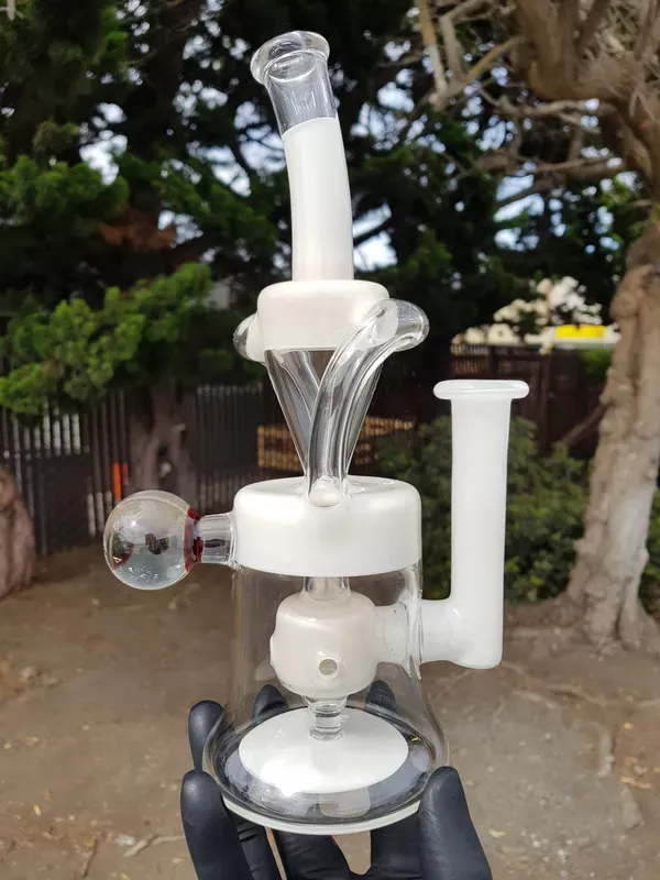 FLAVOURTOWN – Double Uptake Recycler w/ 4-hole Perc & 14mm Female Joint – #6