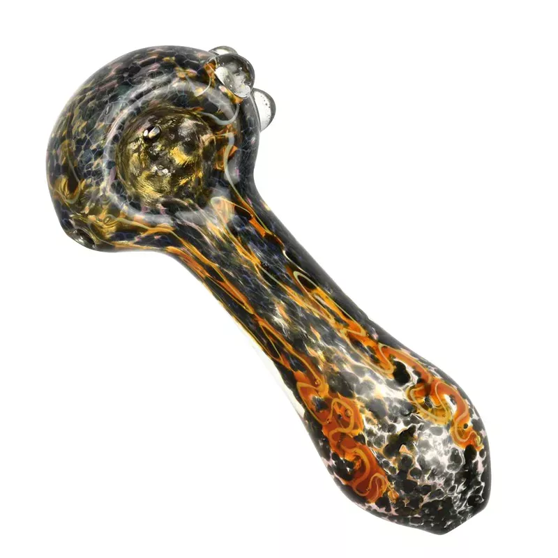Fritted Squiggle Spoon Glass Pipe 4 “