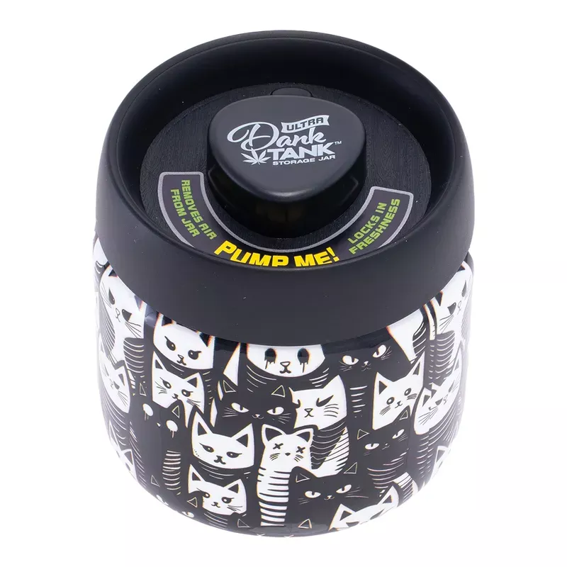 Fujima Dank Tank Vacuum Glass Jar – 4.2 ” / Black & White Cats