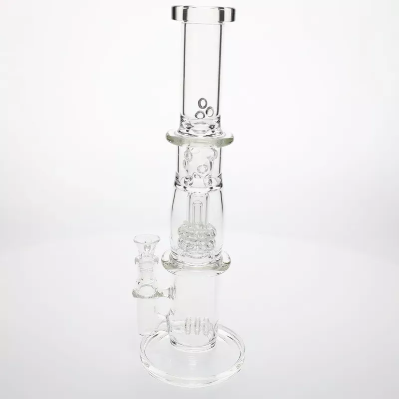Geo’s Glass Double Shredder Straight Tube – 14 “