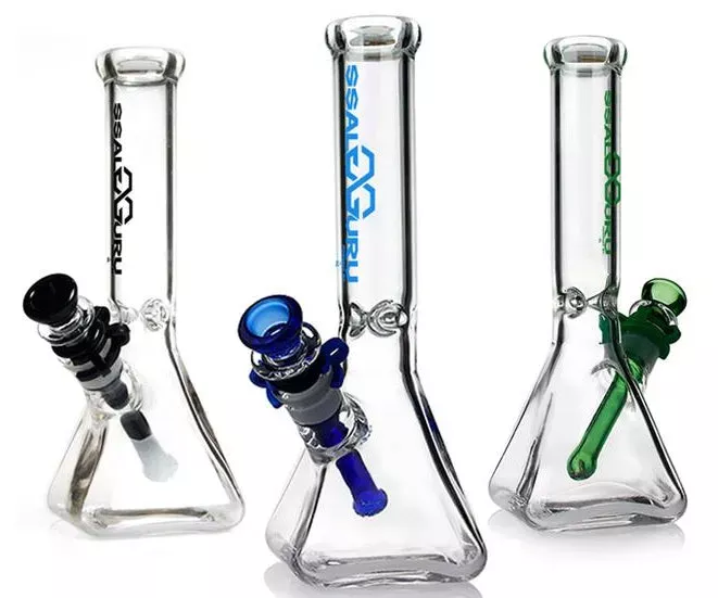 Glass Guru Waterpipe 10 ” Square Base Color Mix