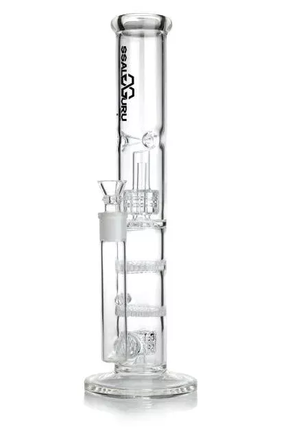 Glass Guru Waterpipe 14 ” Four Percolator Mix