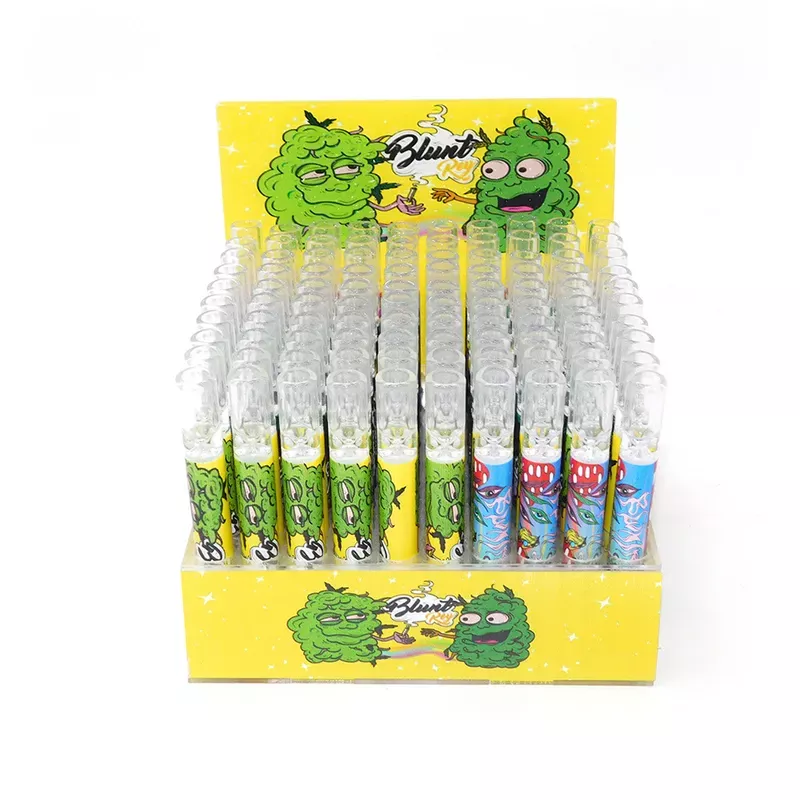 GLASS ONE HITTER ASSORTED DESIGN 100CT/DISPLAY