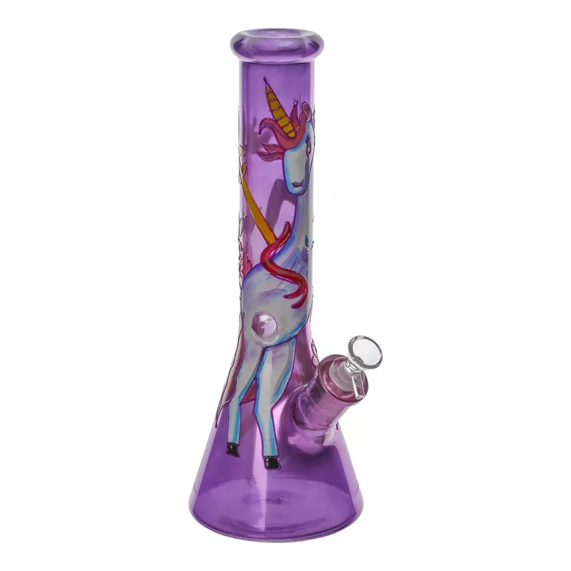 The Glowing Graphic Beaker Bong – 14in