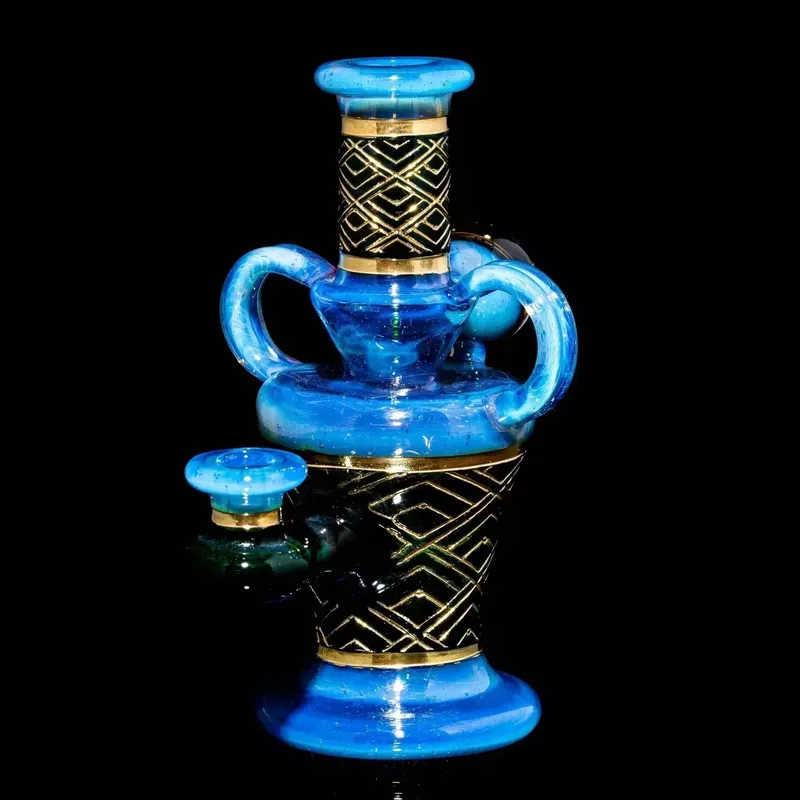 Green T Glass – Blue Art Deco Sacred Vessel