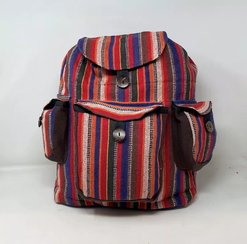 Handmade “Hippie backpack ” 100% Cotton Beautiful Colors Design