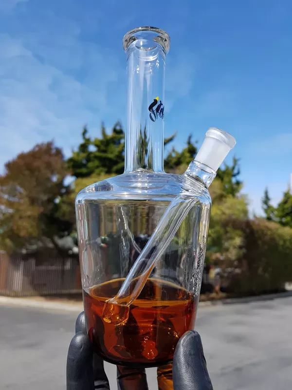 IDAB – Large “Hennessy Bottle” Dab Rig w/ 14mm Female Joint – Half Filled