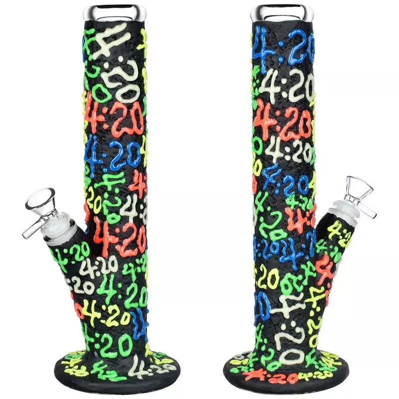 It’s 420 Everywhere Glow in the Dark Straight Tube Water Pipe – 11.5 ” / 14mm F