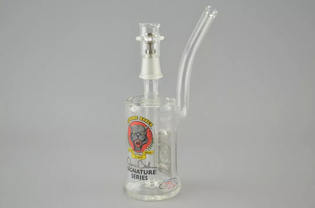 JBD – Clear Sherlock Vapor Rig Bubbler w/ 14mm Dome, 4-Hole Diffy, & Adjustable Titanium Nail