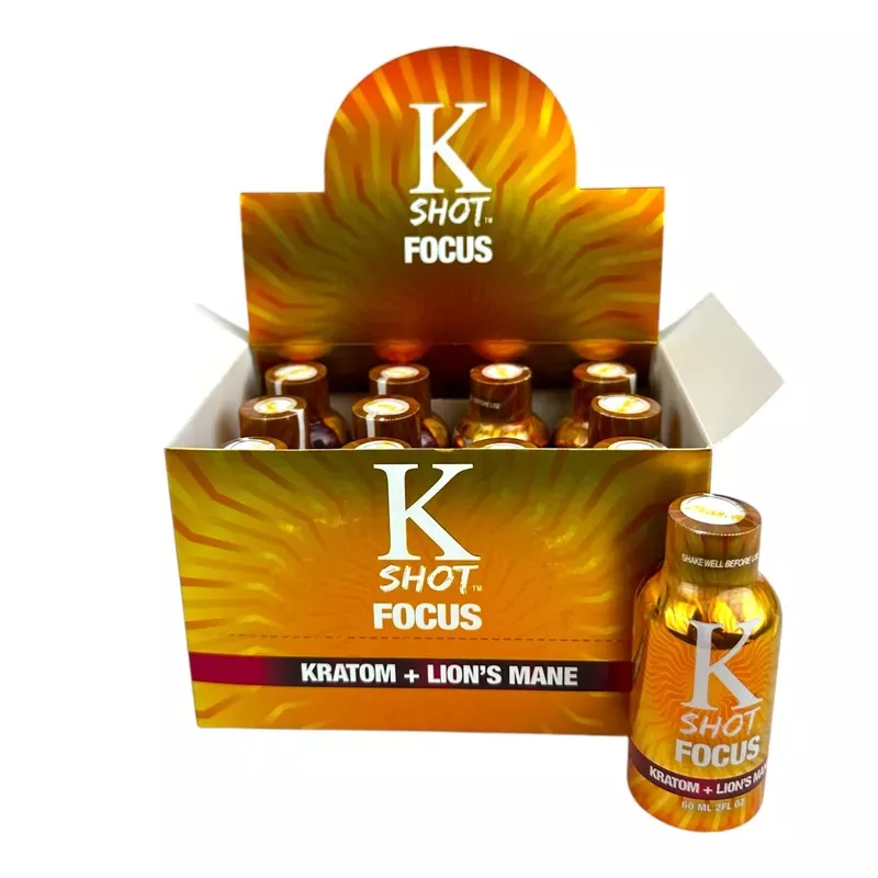 K Shot Focus 60ml + Lion’s Mane Liquid Shot – 12pc Display