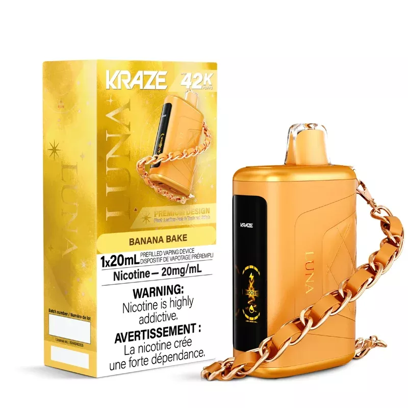 KRAZE LUNA 42K Puff Disposable (single) – Banana Bake (ONTARIO)
