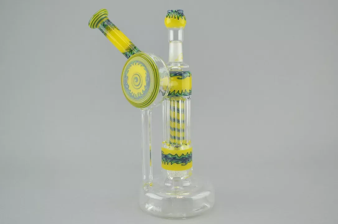 LEISURE – Worked Tree Perc to Pillar Recycler Vapor Rig w/ 14mm Dome