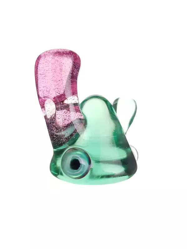 LERK THE WORLD – Glass Lerk Head Pendant – Pink Lollipop / Aquamarine