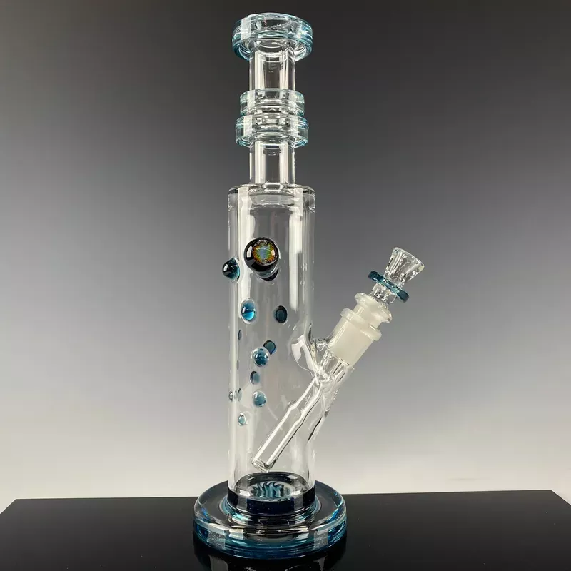 “Light Blue ” Accented Mini Tube by Hubbard Glass