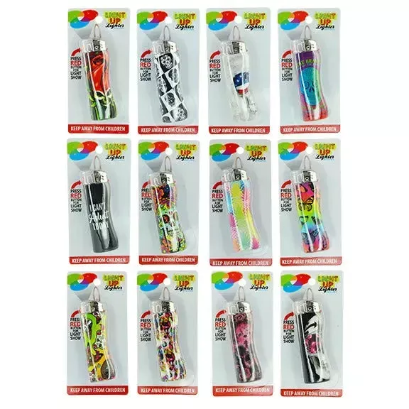Light-Up Curve Lighter in Blister Pack – 12 Pieces Per Pack 40085