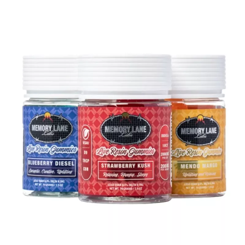 Memory Lane Live Resin Delta 9/THC-P/CBN Gummies – 2000mg