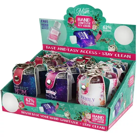 Mother’s Day Hand Sanitizer Key Chain – 12 Pieces Per Retail Ready Display 22108