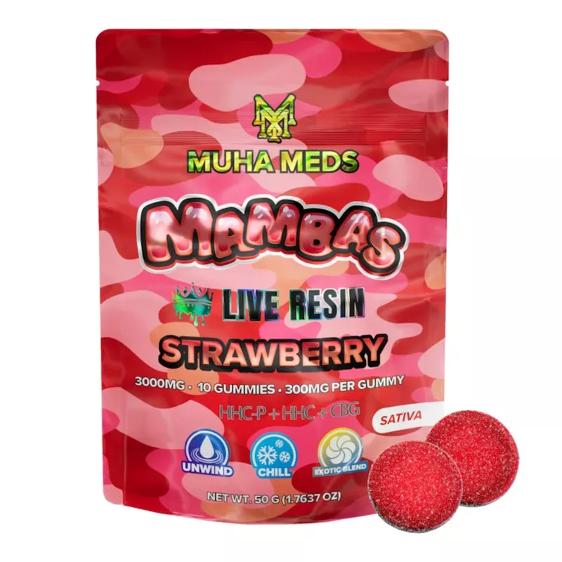 Muha Meds Live Resin Strawberry Gummies – 3000mg