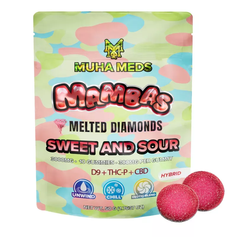 Muha Meds Melted Diamond Sweet And Sour Gummies – 3000mg