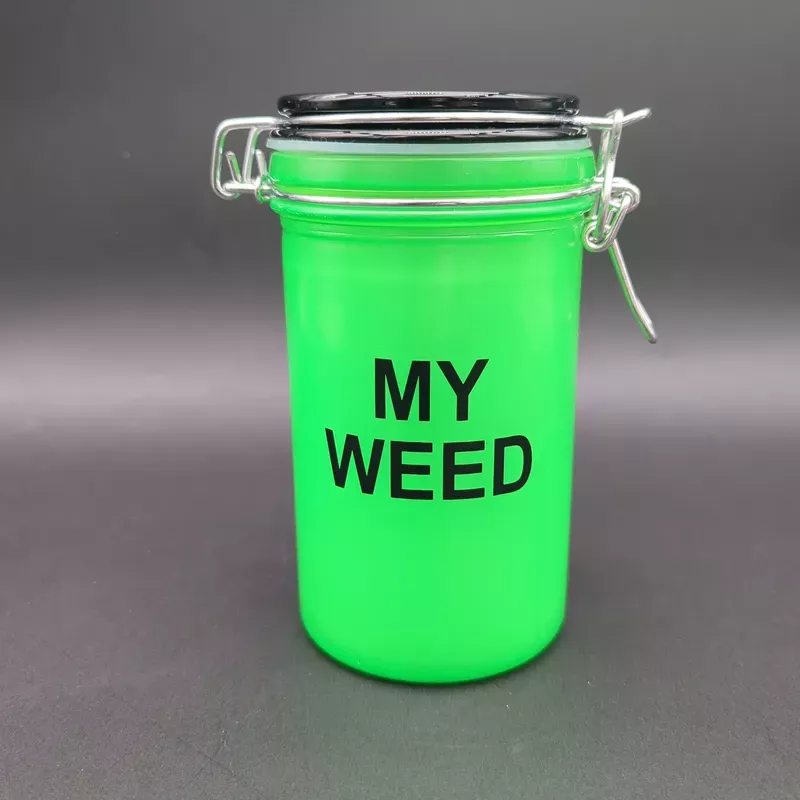 “My Weed ” Slime Green Airtight Glass Stash Jar